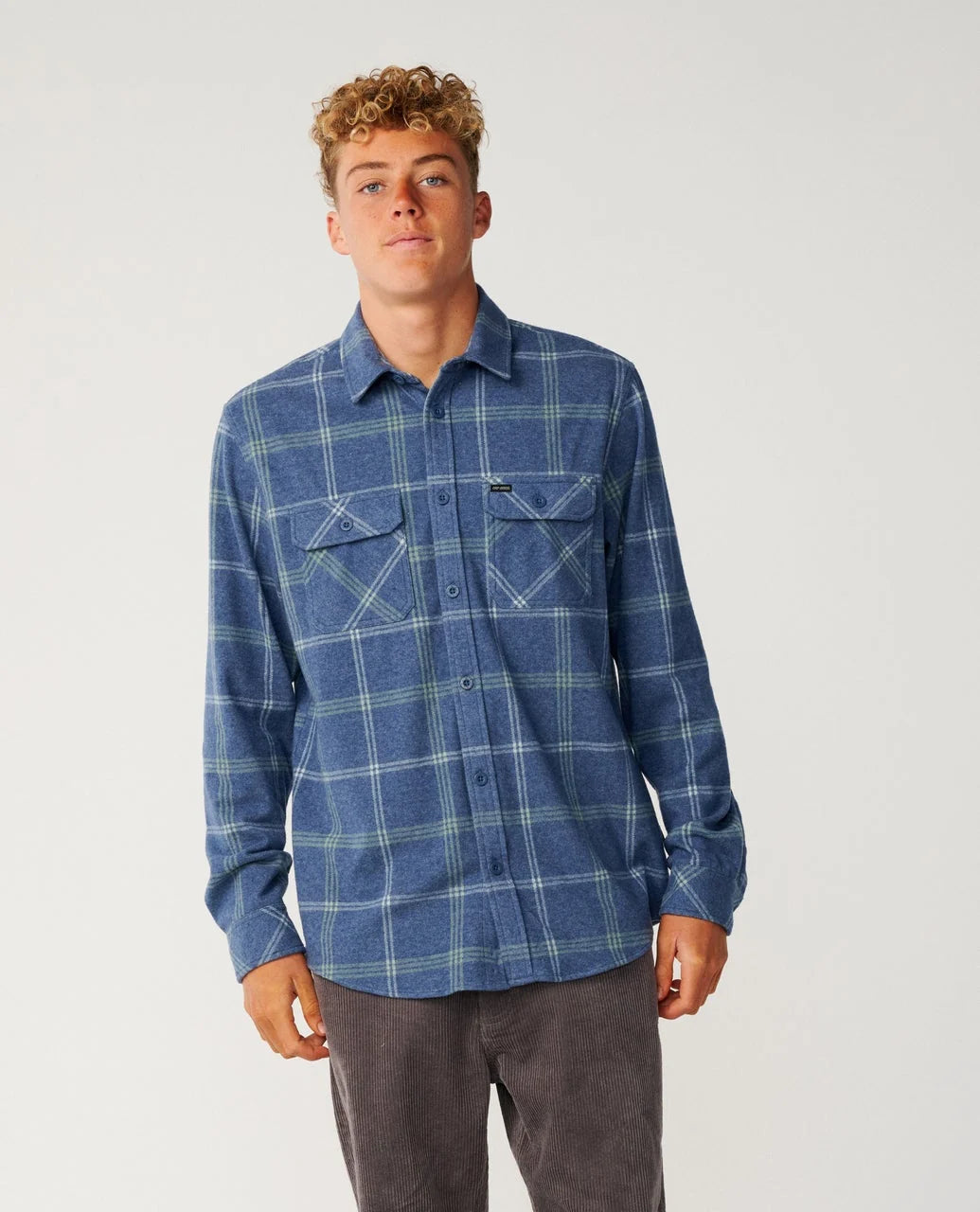 Rip Curl Men's Grid Long Sleeve Shirt - Navy - Sun Diego Boardshop