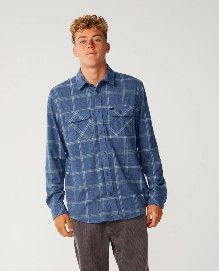 Rip Curl Men's Grid Long Sleeve Shirt - Navy - Sun Diego Boardshop