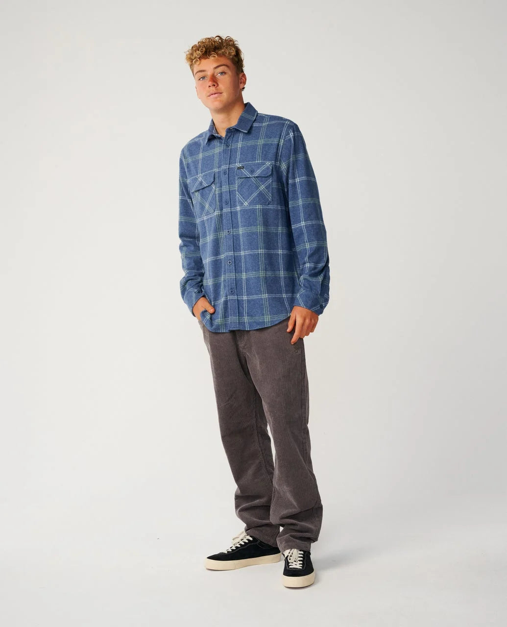 Rip Curl Men's Grid Long Sleeve Shirt - Navy - Sun Diego Boardshop