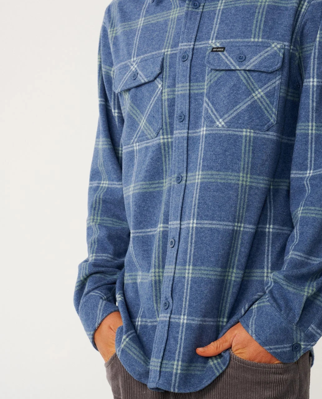 Rip Curl Men's Grid Long Sleeve Shirt - Navy - Sun Diego Boardshop