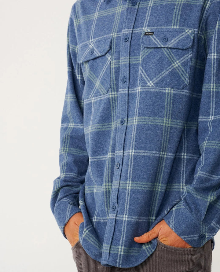 Rip Curl Men's Grid Long Sleeve Shirt - Navy - Sun Diego Boardshop