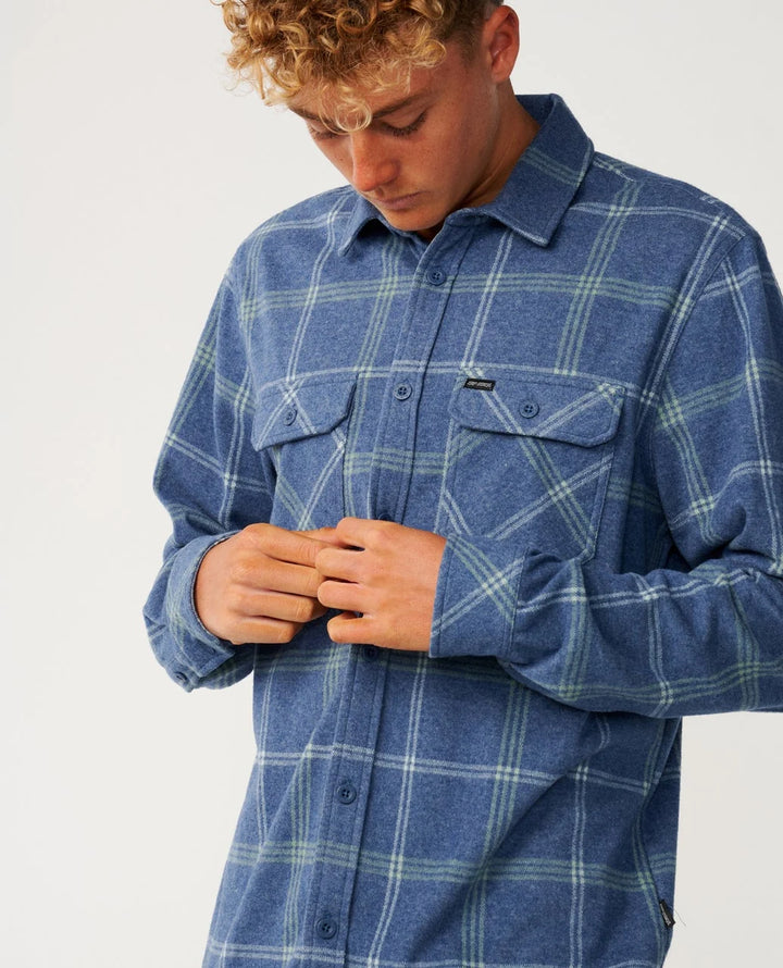 Rip Curl Men's Grid Long Sleeve Shirt - Navy - Sun Diego Boardshop