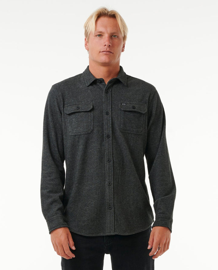 Rip Curl Grid Long Sleeve Shirt - Black Marle