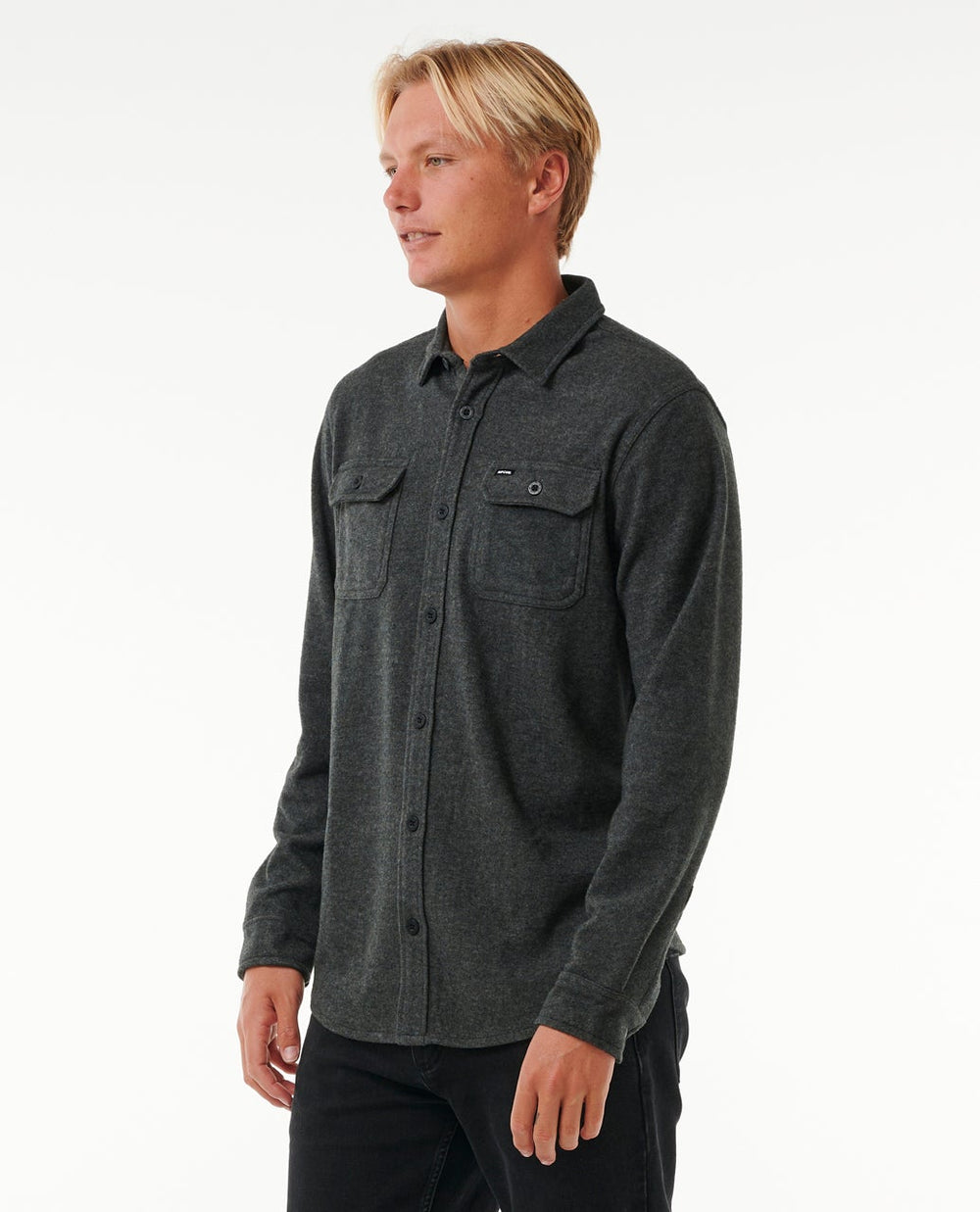 Rip Curl Grid Long Sleeve Shirt - Black Marle - Sun Diego Boardshop