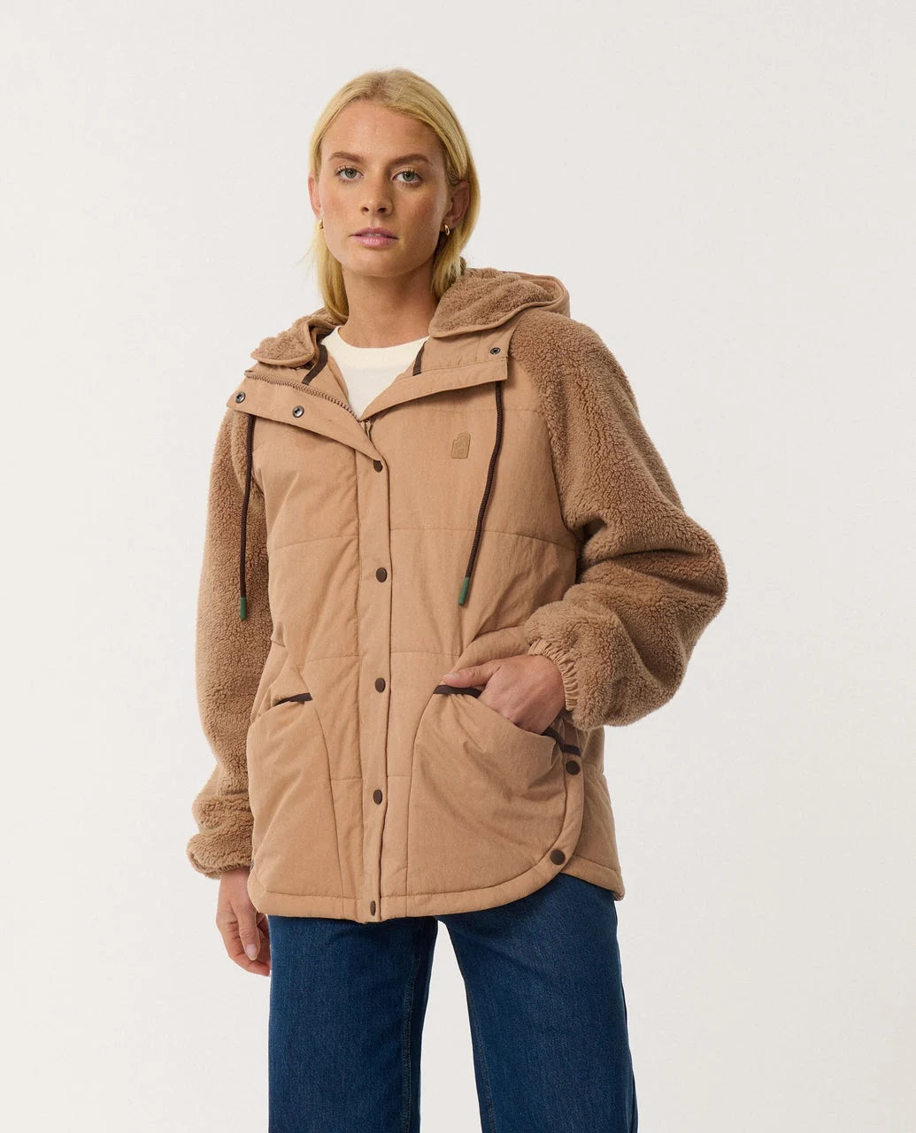 Rip Curl Women's Search Series Splice Puffer - Brown - Sun Diego Boardshop