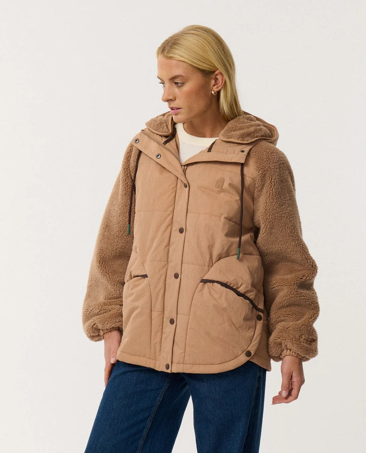 Rip Curl Women's Search Series Splice Puffer - Brown - Sun Diego Boardshop