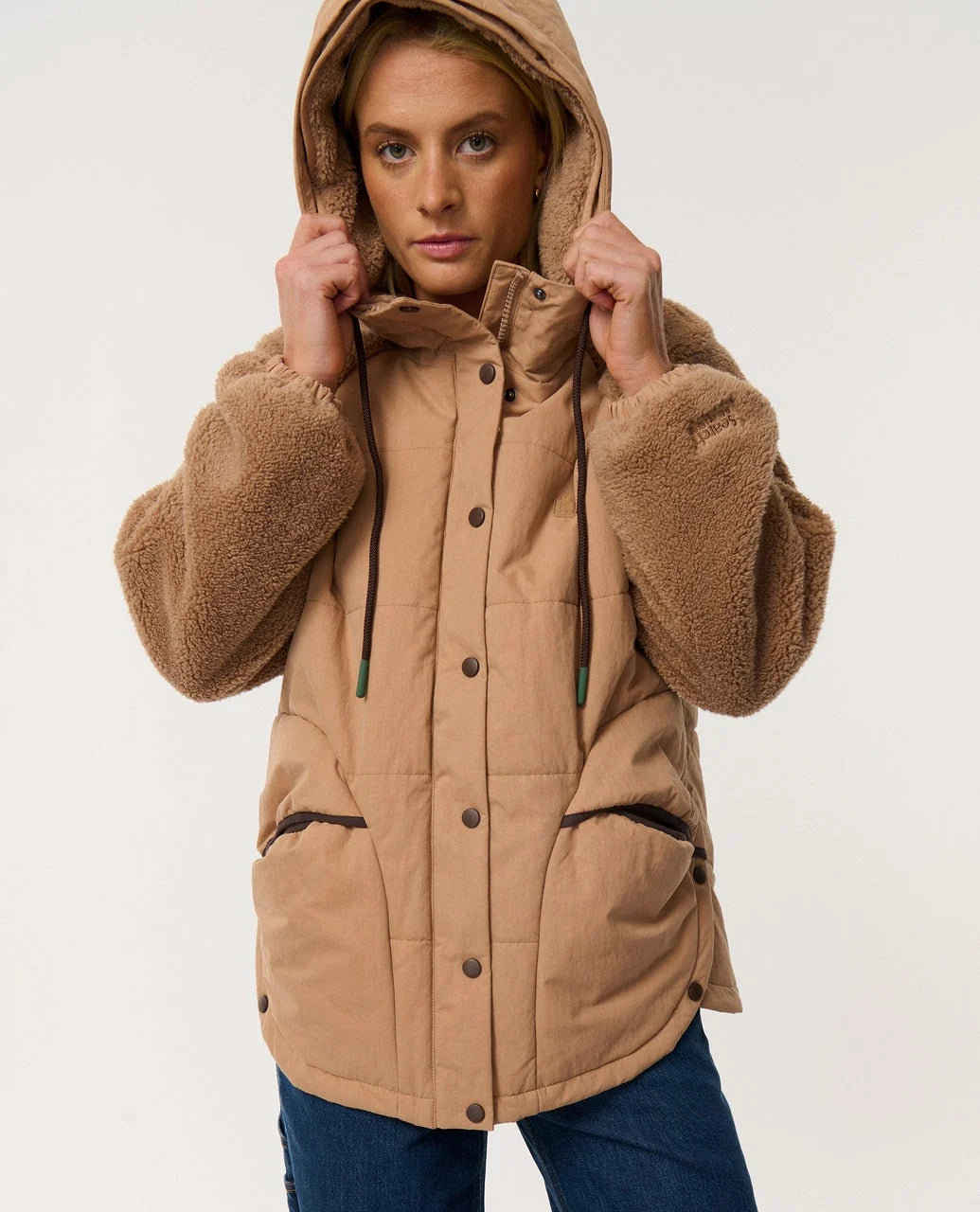 Rip Curl Women's Search Series Splice Puffer - Brown - Sun Diego Boardshop