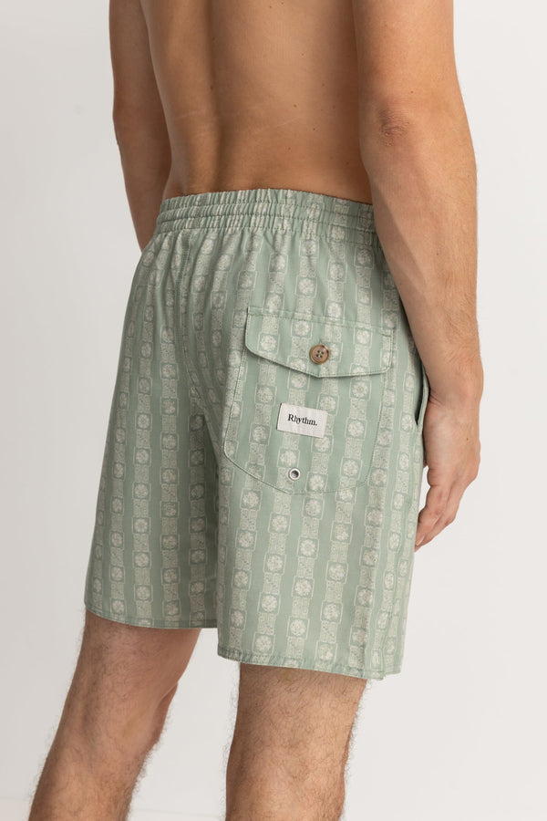 Rhythm Tile Stripe Beach Short - SAGE - Sun Diego Boardshop