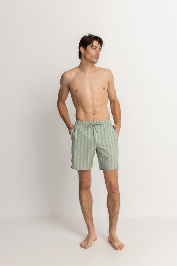 Rhythm Tile Stripe Beach Short - SAGE - Sun Diego Boardshop