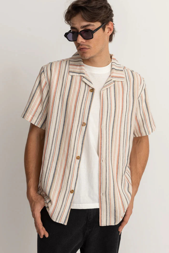 Rhythm Vacation Stripe Ss Shirt - NATURAL - Sun Diego Boardshop