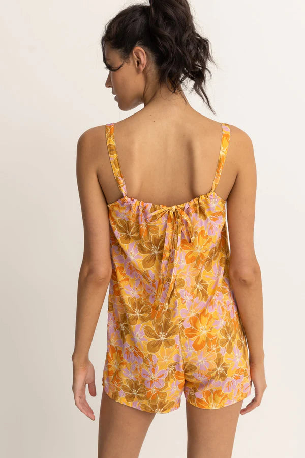 Rhythm MAHANA FLORAL PLAYSUIT - YELLOW - Sun Diego Boardshop