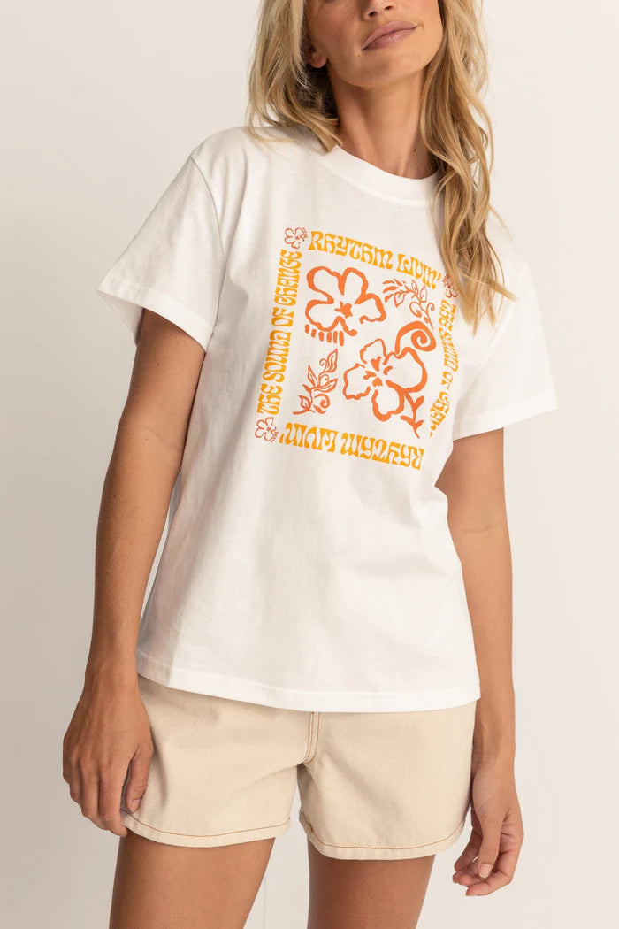 Rhythm ISLANDER BAND TEE - WHITE | Sun Diego Boardshops