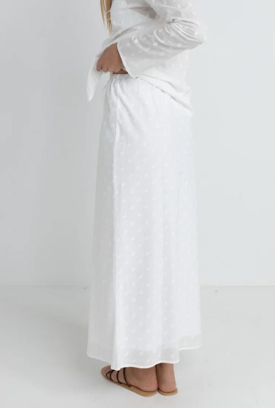 Rhythm Mirage Bias Cut Maxi Skirt - White - Sun Diego Boardshop
