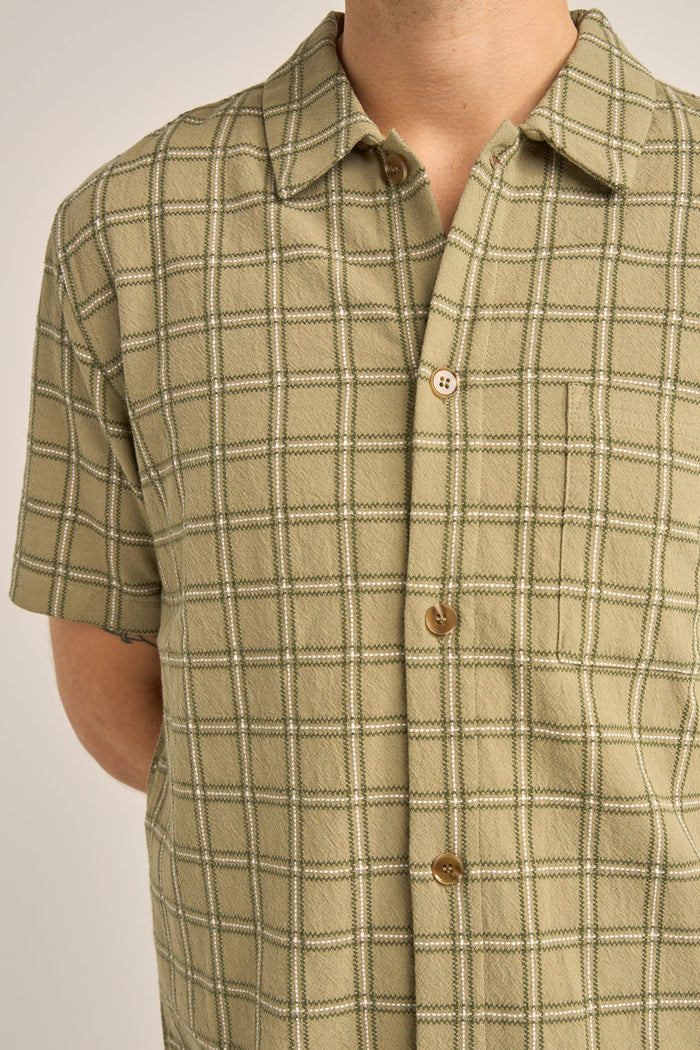 Rhythm Postcard Check Ss Shirt - GREEN - Sun Diego Boardshop