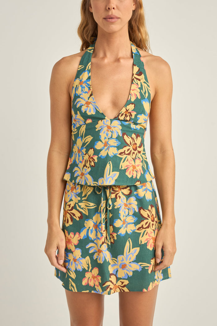 Rhythm Hawaiian Floral Halter Top - JUNGLE - Sun Diego Boardshop