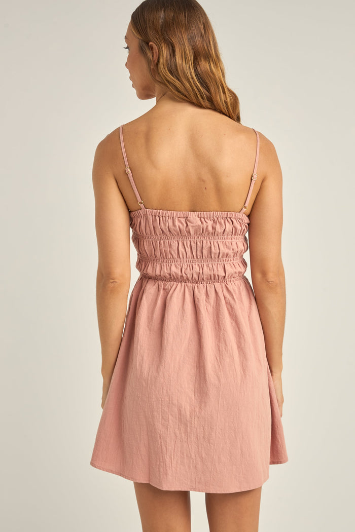 Rhythm Libby Mini Dress - Dusty Pink - Sun Diego Boardshop