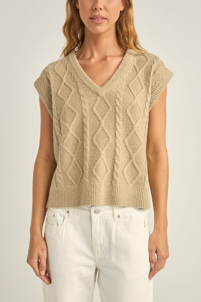 Rhythm Juni Sweater Vest - LATTE - Sun Diego Boardshop