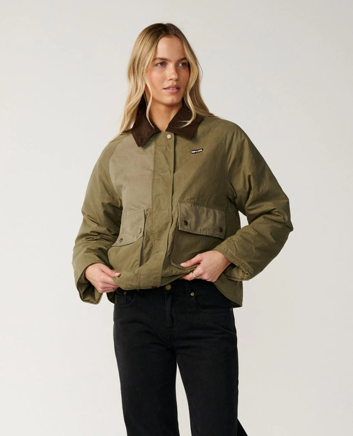 Rip Curl Women's Bossa Nova Waxed Chore Jacket - Military Green