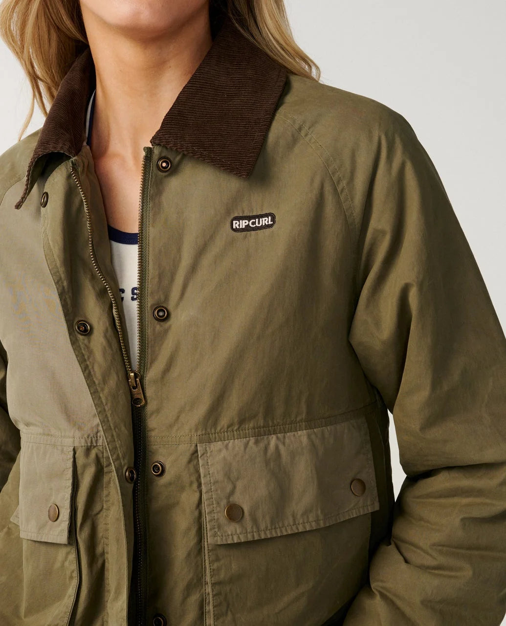Rip Curl Women's Bossa Nova Waxed Chore Jacket - Military Green
