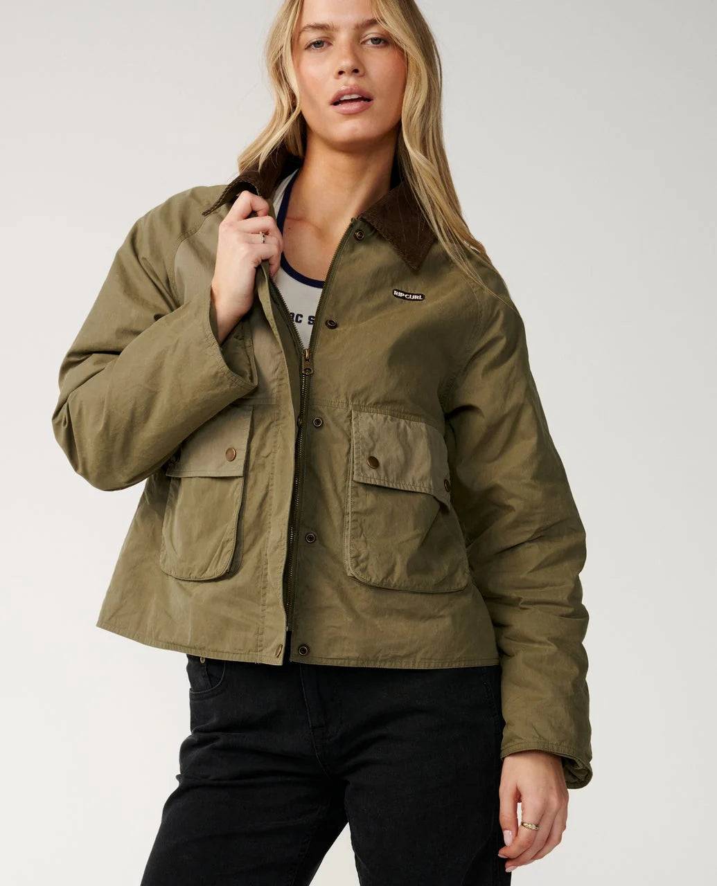 Rip Curl Women's Bossa Nova Waxed Chore Jacket - Military Green