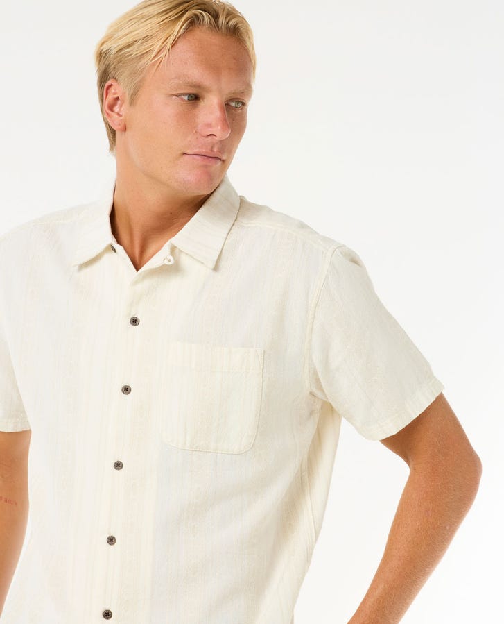 Rip Curl Raw Energy Stripe Short Sleeve Shirt - 3021 Bone - Sun Diego Boardshop
