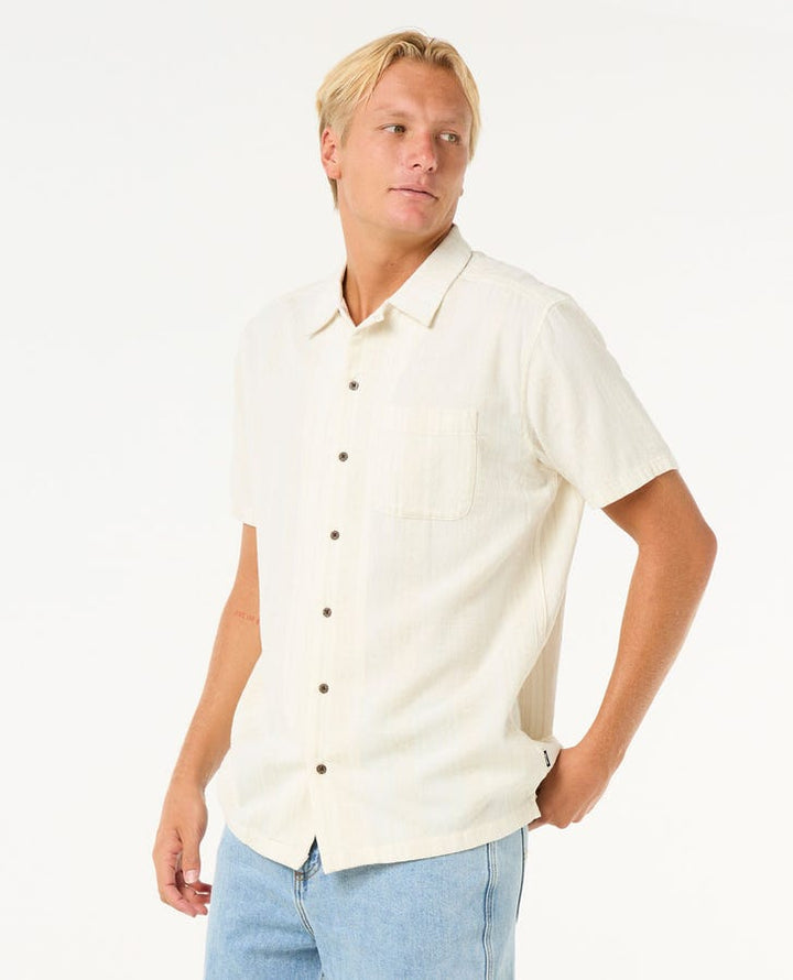Rip Curl Raw Energy Stripe Short Sleeve Shirt - 3021 Bone - Sun Diego Boardshop