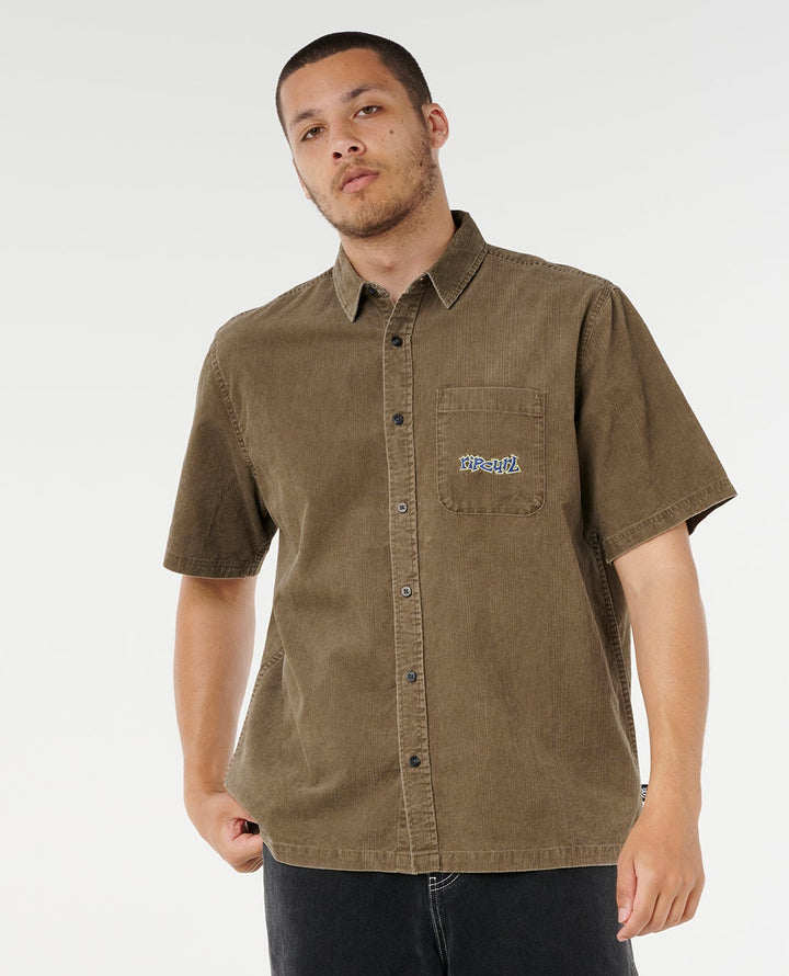 Rip Curl Raw Energy Cord Short Sleeve Shirt - Rock