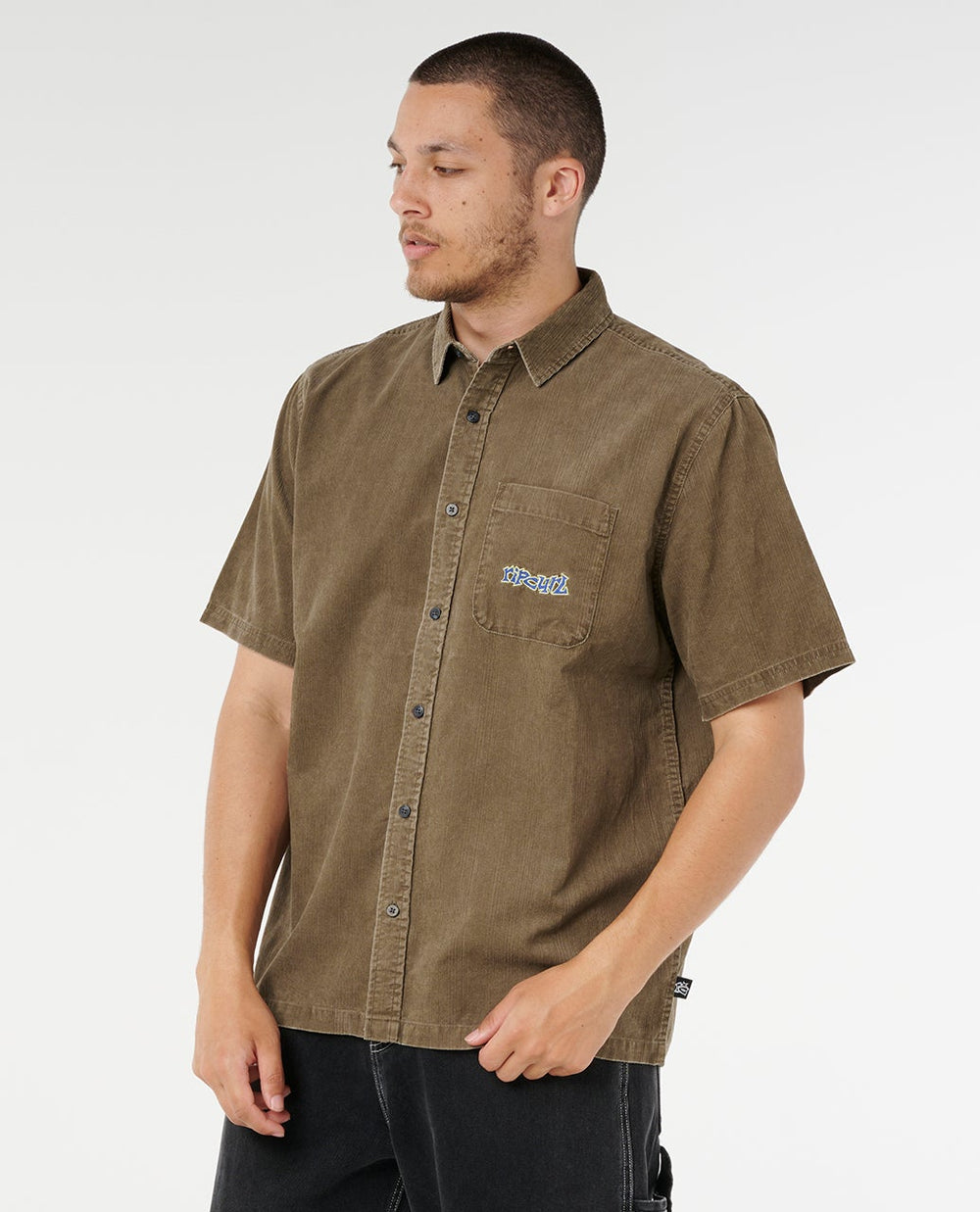 Rip Curl Raw Energy Cord Short Sleeve Shirt - Rock - Sun Diego Boardshop