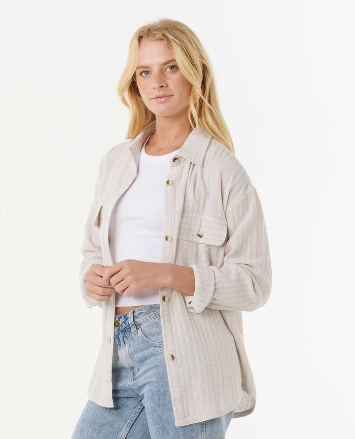 Rip Curl Oceanic Textured Shacket - Moonbeam - Sun Diego Boardshop