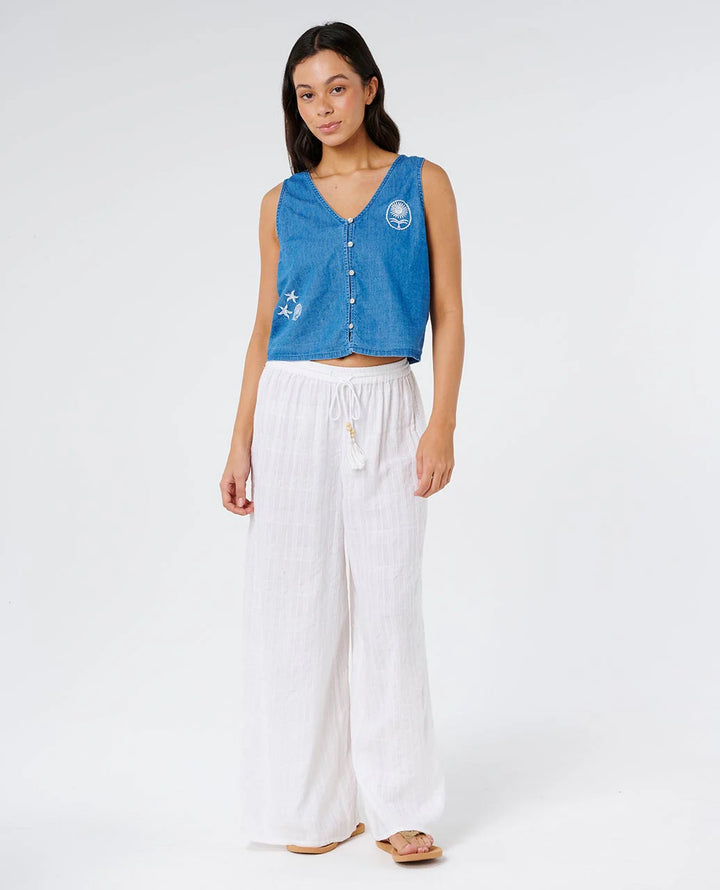 Rip Curl Women's Catalina Islands Wide Leg Pant - Optical White 3262 - Sun Diego Boardshop