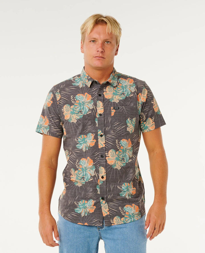 Rip Curl Men's Sessions Aerotech Short Sleeve Shirt - Black - Sun Diego Boardshop