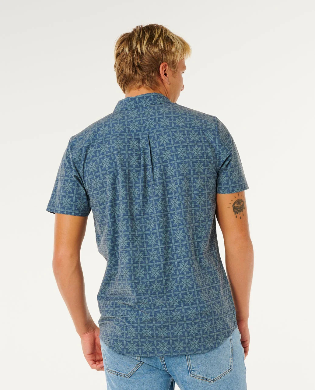 Rip Curl Sessions Aerotech Short Sleeve Shirt - Blue Lagoon