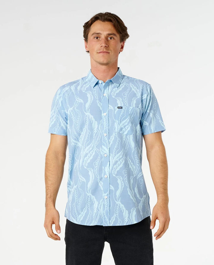 Rip Curl Men's Sessions Aerotech Short Sleeve Shirt - Faded Denim - Sun Diego Boardshop