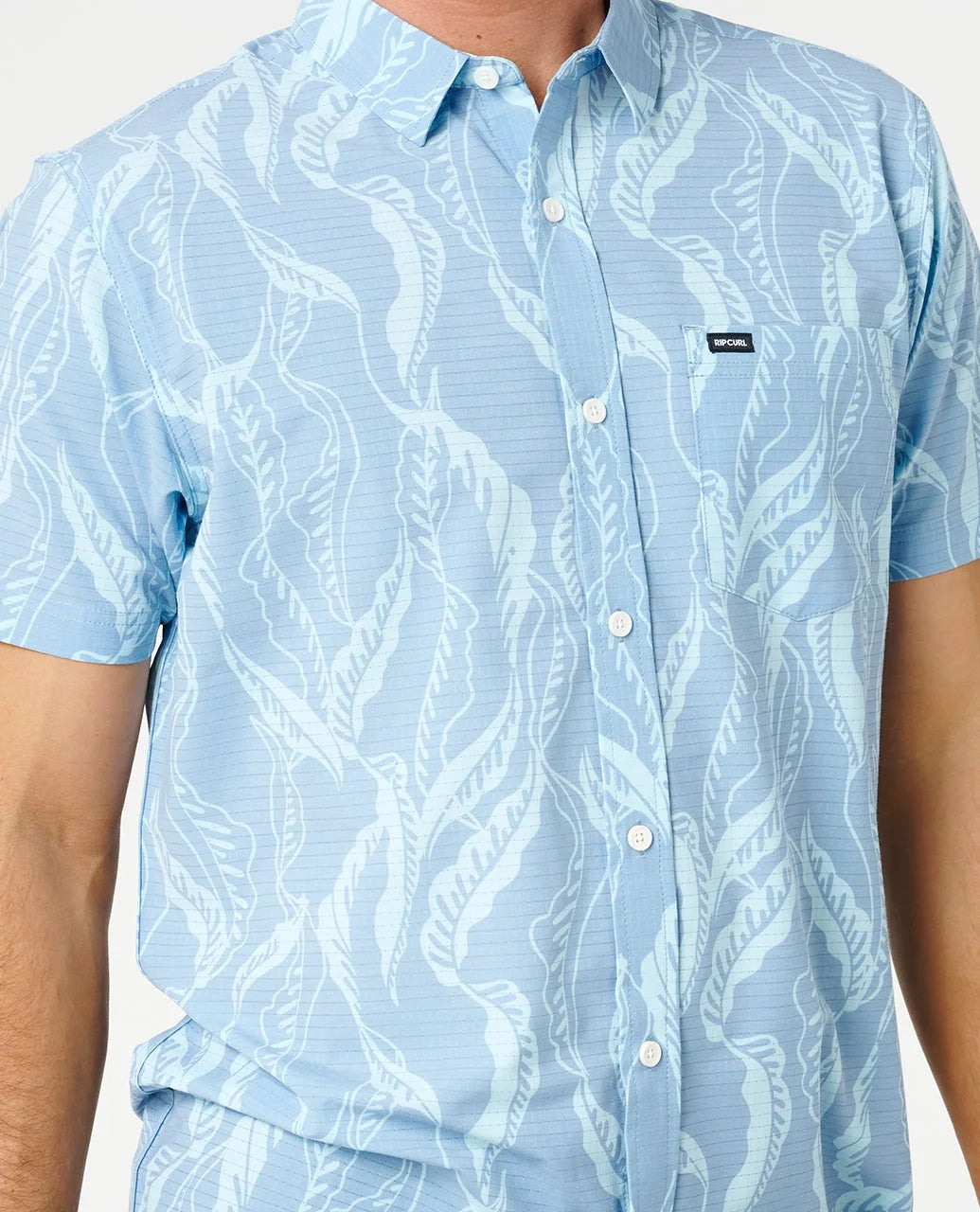 Rip Curl Men's Sessions Aerotech Short Sleeve Shirt - Faded Denim - Sun Diego Boardshop