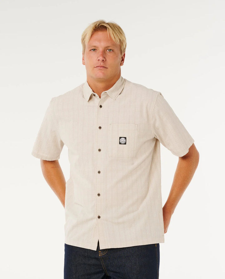 Rip Curl Men's Premium Surf Check Short Sleeve - Bone - Sun Diego Boardshop