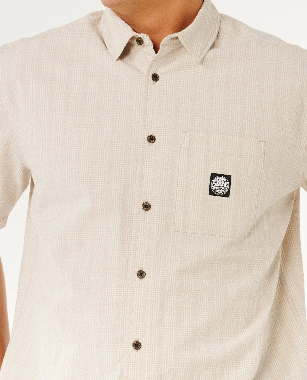 Rip Curl Men's Premium Surf Check Short Sleeve - Bone - Sun Diego Boardshop