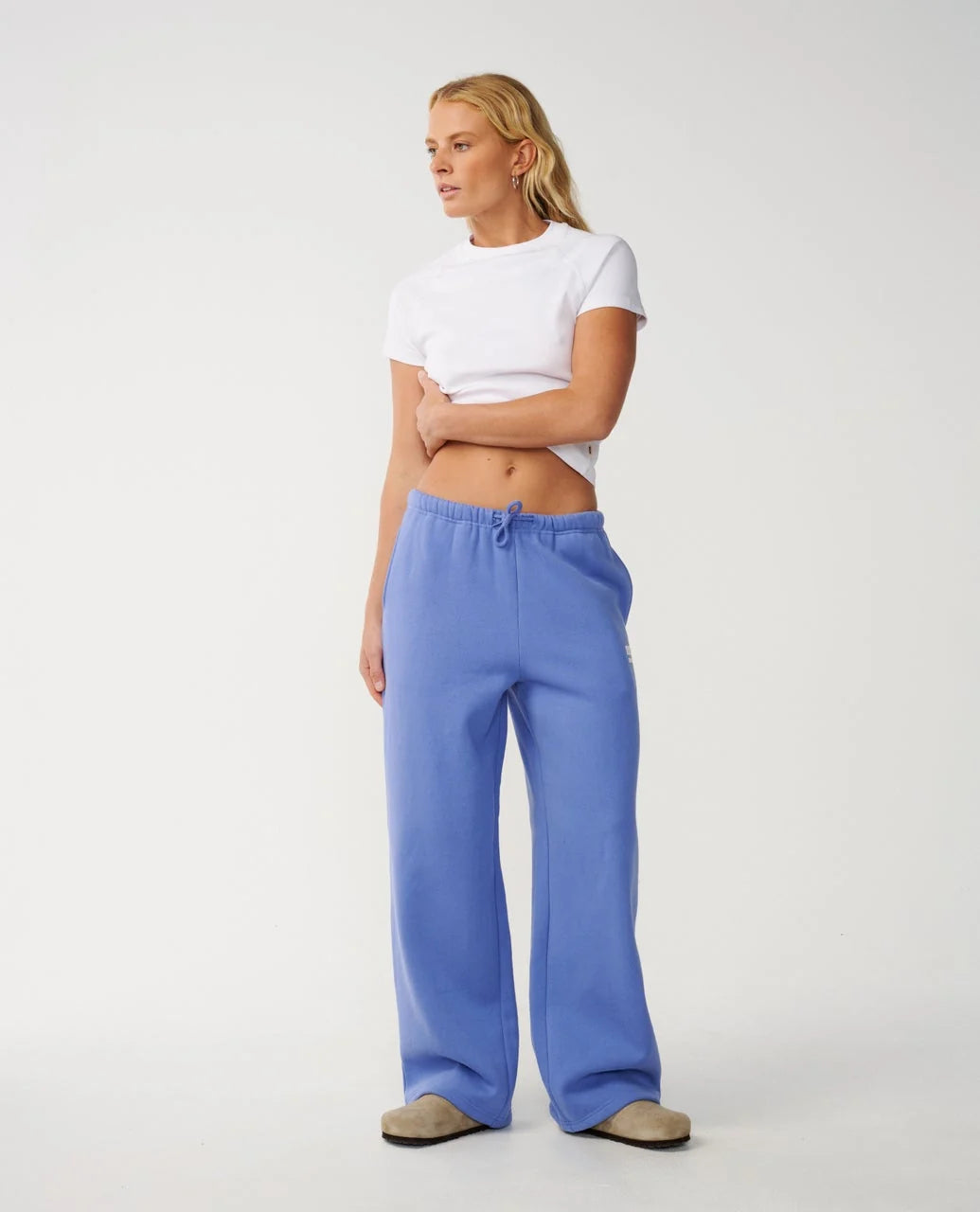 Rip Curl Women's Surf Puff Wide Leg Trackpant - Mid Blue