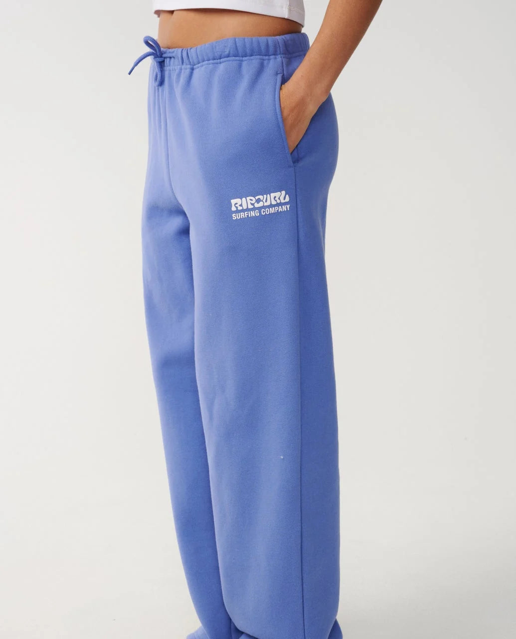 Rip Curl Women's Surf Puff Wide Leg Trackpant - Mid Blue