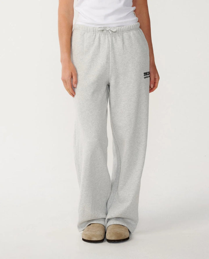Rip Curl Women's Surf Puff Wide Leg Trackpant - Grey Marle/Black