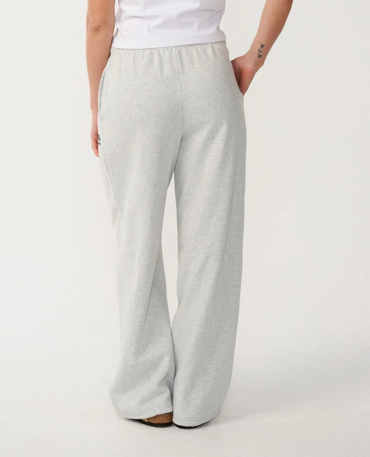 Rip Curl Women's Surf Puff Wide Leg Trackpant - Grey Marle/Black