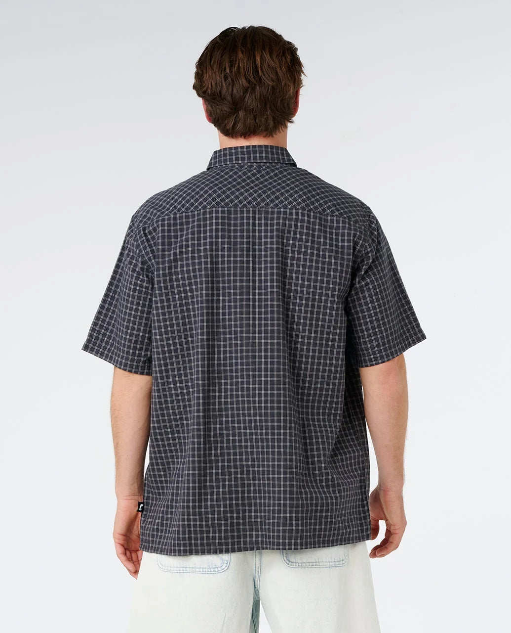 Rip Curl Men's Liquid Trips Check Short Sleeve Shirt - Washed Black - Sun Diego Boardshop