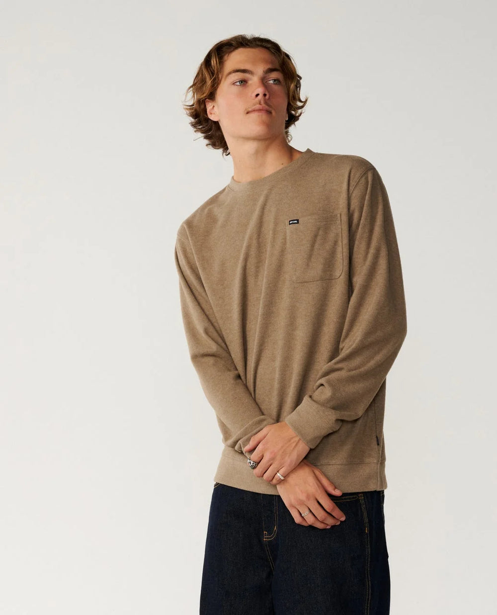 Rip Curl Men's Grid Crew - Walnut - Sun Diego Boardshop