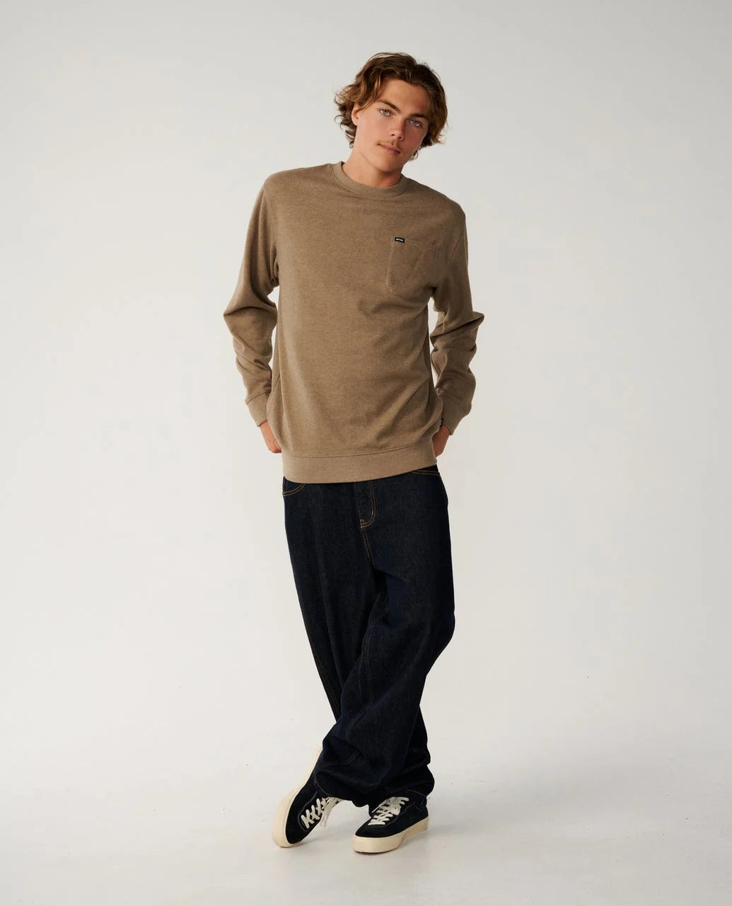 Rip Curl Men's Grid Crew - Walnut - Sun Diego Boardshop