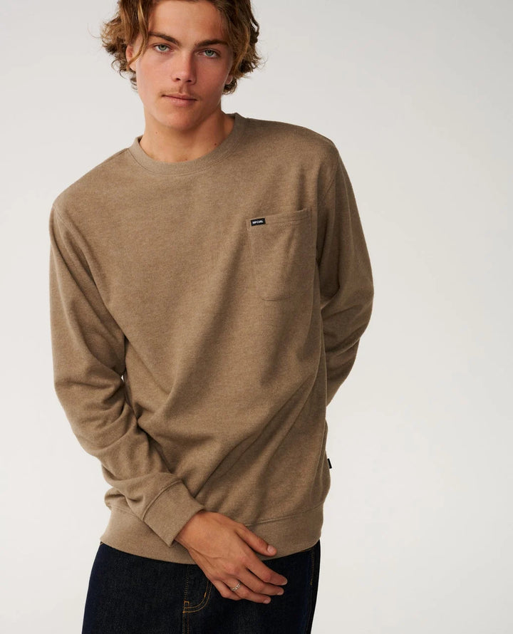 Rip Curl Men's Grid Crew - Walnut - Sun Diego Boardshop
