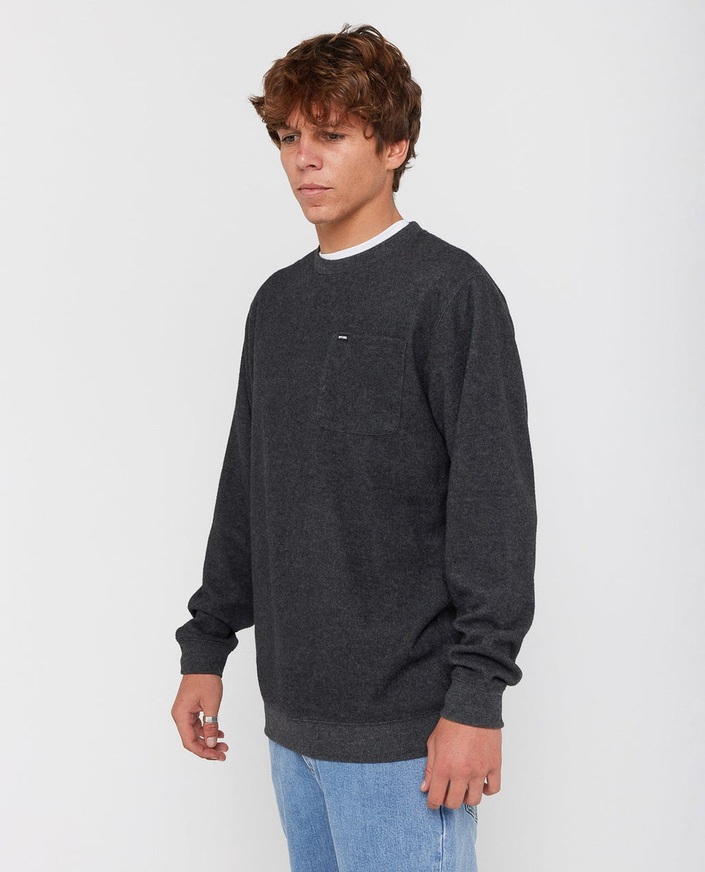 Rip Curl Grid Crew - Black Marle - Sun Diego Boardshop