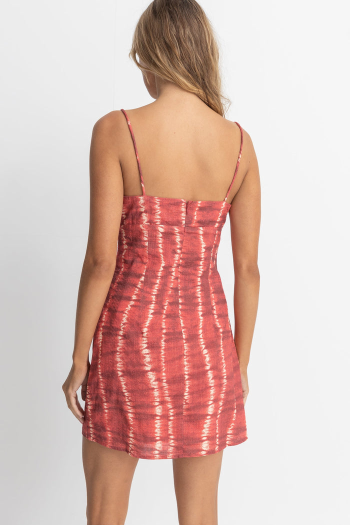 Rhythm Sahara Tie Dye Mini Dress - RED - Sun Diego Boardshop