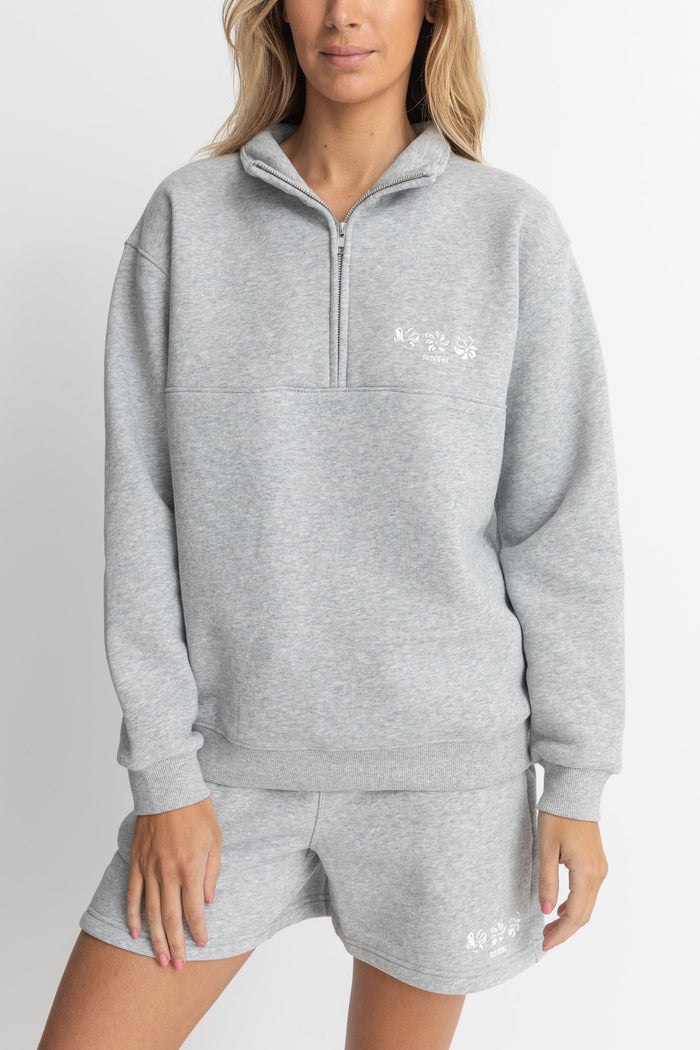 Rhythm Pacifica 1/ 4 Zip Fleece - GREY - Sun Diego Boardshop