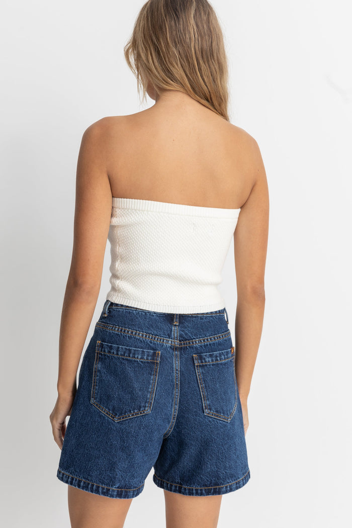 Rhythm Spirit Strapless Knit Top - WHITE - Sun Diego Boardshop