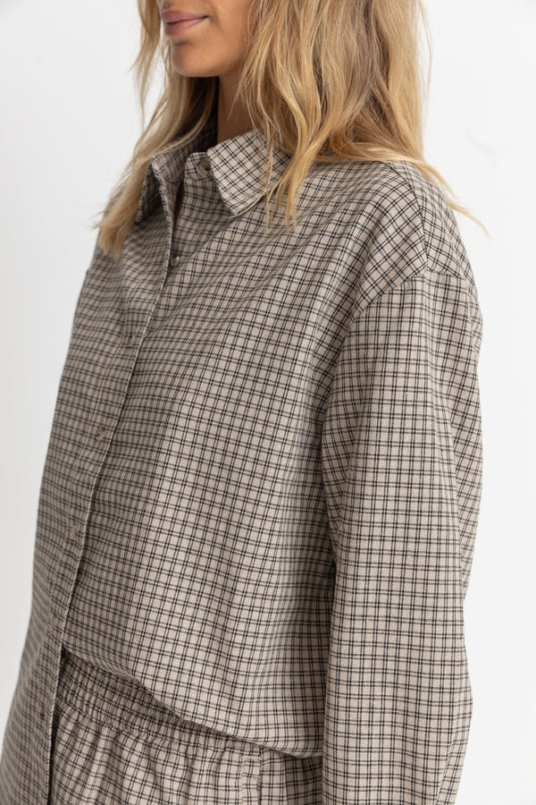 Rhythm Sandy Check Oversized Shirt - NATURAL - Sun Diego Boardshop