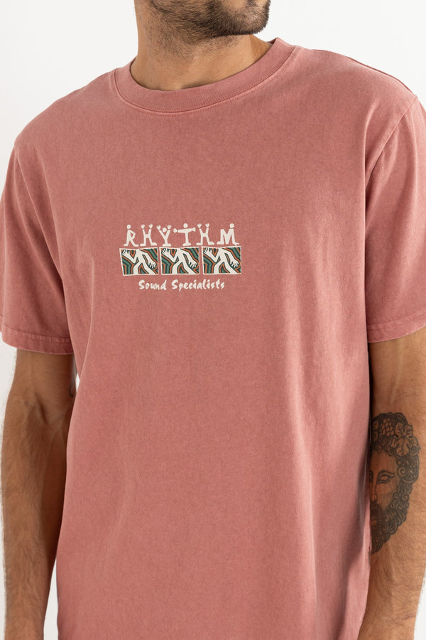 Rhythm Sound Specialist Vintage Short Sleeve T-Shirt - Dusty Rose - Sun Diego Boardshop